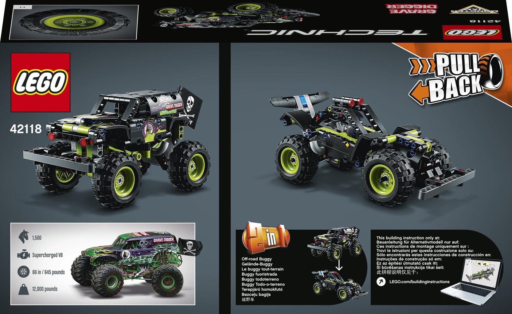 42118 LEGO® Technic Monster Jam Grave Digger цена и информация | Konstruktori | 220.lv