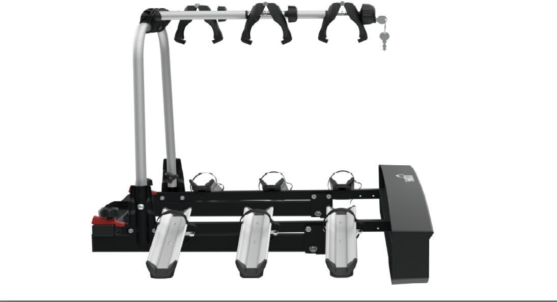 HAKR Trip 3 Middle velosipēda turētājs, piestiprināms pie automašīnas āķa, 3 velosipēdiem, nolokāms цена и информация | Velo turētāji | 220.lv