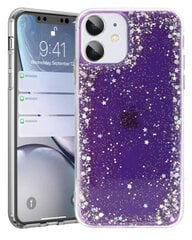 Fusion Glue Glitter Back Case Silikona Aizsargapvalks Apple iPhone 12 / 12 Pro Violets cena un informācija | Telefonu vāciņi, maciņi | 220.lv