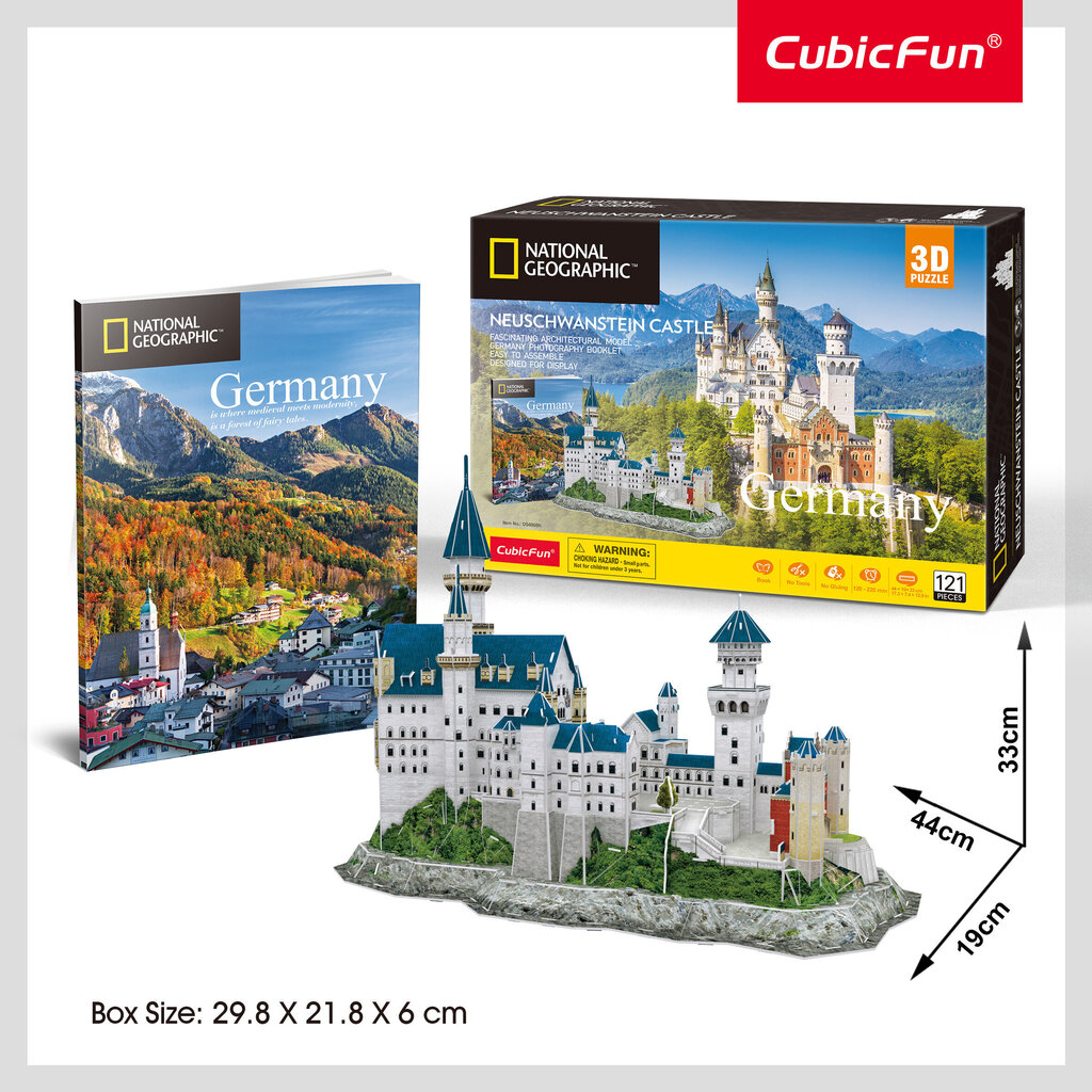 3D puzle CubicFun National Geographic Vācijas Noišvanšteinas pils, 121 d. цена и информация | Puzles, 3D puzles | 220.lv