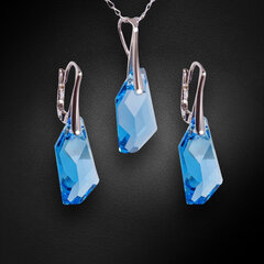 Sudraba komplekts "Hiporboreja (Aquamarine Blue)" ar Swarovski™ kristāliem цена и информация | Наборы украшений | 220.lv