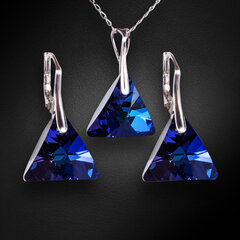 Серебряный комплект «Осирис (Bermuda Blue)» с кристаллами Swarovski™ цена и информация | Наборы украшений | 220.lv