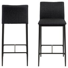 Комплект из 2-х барных стульев Demina, серый/черный цена и информация | Стулья для кухни и столовой | 220.lv
