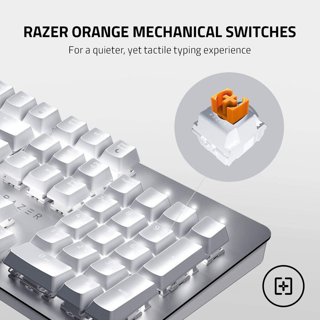 Bezvadu mehāniskā tastatūra Razer Pro Type, balta cena un informācija | Klaviatūras | 220.lv