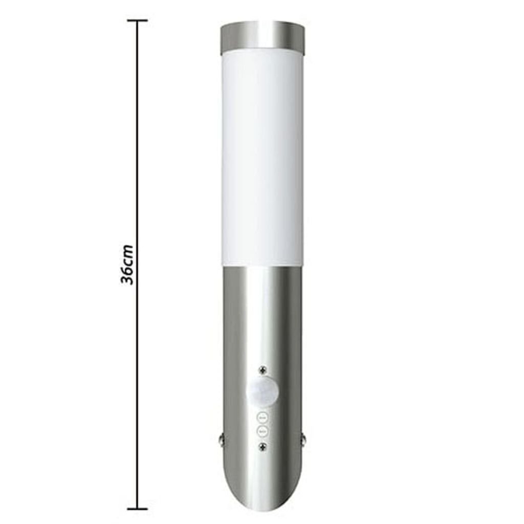 Āra sienas lampa ar sensoru, nerūsējošais tērauds 6 x 36 cm цена и информация | Āra apgaismojums | 220.lv
