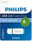 USB flash Philips 8GB USB 2.0 Snow Edition Zaļa FM08FD70B cena un informācija | USB Atmiņas kartes | 220.lv