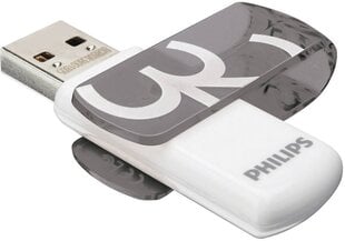 USB флешка Philips 32GB USB 2.0 Snow Edition, серая цена и информация | USB накопители | 220.lv