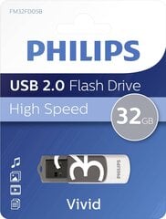 USB флешка Philips 32GB USB 2.0 Snow Edition, серая цена и информация | Philips Внешние носители данных | 220.lv