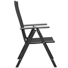 Садовые стулья, 2 шт., полиуретан, алюминий, черный цвет цена и информация | скамейка со столиком | 220.lv