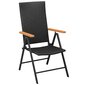 Dārza krēsli, 2 gab., Poliretāns, alumīnijs, melns cena un informācija | Dārza krēsli | 220.lv
