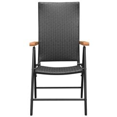 Садовые стулья, 2 шт., полиуретан, алюминий, черный цвет цена и информация | скамейка со столиком | 220.lv