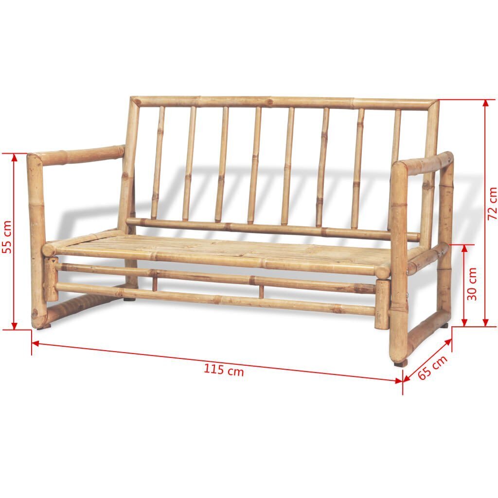 Dārza sols, bambuss, 115x65x72cm cena un informācija | Dārza soli | 220.lv