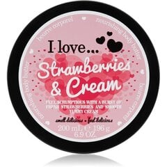Barojošs ķermeņa sviests I Love... Strawberries & Cream 200 ml cena un informācija | Ķermeņa krēmi, losjoni | 220.lv