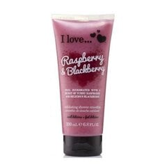 Очищающее средство скраб I Love Exfoliating Shower Smoothie Raspberry & Blackberry 200 мл цена и информация | Скрабы для тела | 220.lv