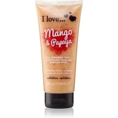 Ķermeņa tīrīšanas līdzeklis - skrubis I Love... Mango & Papaya 200 ml cena un informācija | Ķermeņa skrubji | 220.lv