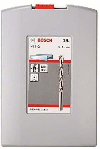 Bosch HSS metāla urbjmašīna, cilindriska, 1,5 2 7 4,5 4 5,5 5 1 3 2,5 3,5 6 ​​10 6,5 7,5 8 8,5 9 9,5 mm komplekts (2608587013) цена и информация | Rokas instrumenti | 220.lv