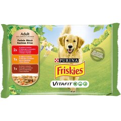 Friskies корм для собак курица/баранина/говядина  4 x 100 гр. цена и информация | Консервы для собак | 220.lv