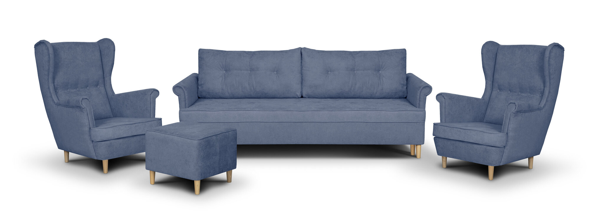 Mīkstu mēbeļu komplekts Bellezza Elite II, tumši zils cena un informācija | Dīvānu komplekti | 220.lv