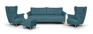 Mīkstu mēbeļu komplekts Bellezza Elite II, zils cena un informācija | Dīvānu komplekti | 220.lv