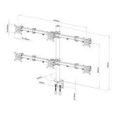 Sbox LCD-352/6, Vesa 75x75-100x100, 13"-24" цена и информация | Кронштейны для монитора | 220.lv