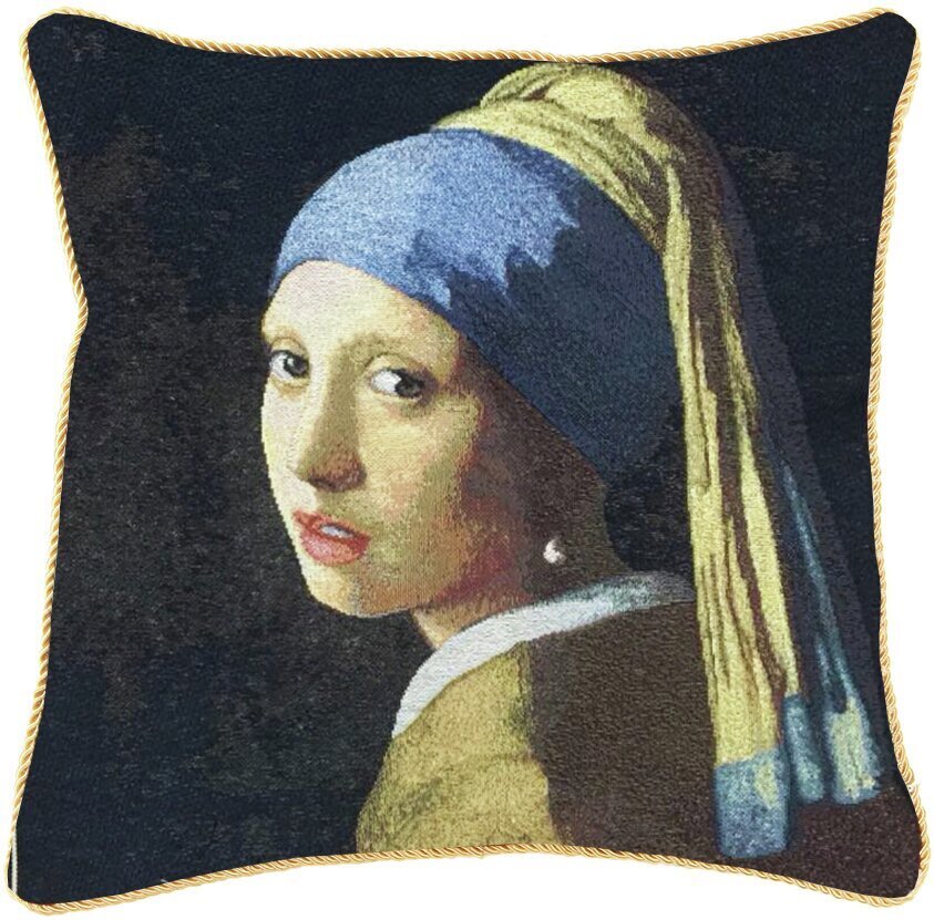 Dekoratīvs spilvena pārvalks Signare Girl With Pearl Earring cena un informācija | Dekoratīvie spilveni un spilvendrānas | 220.lv