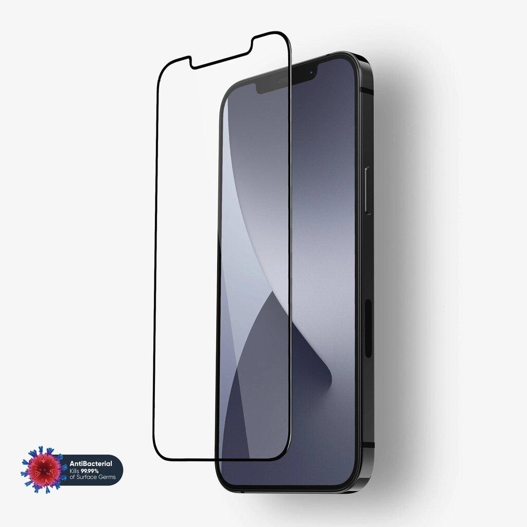 Hallo Full Face 6D / Full Glue Tempered Glass Aizsargstikls Pilnam Ekrānam Apple iPhone 12 / 12 Pro Melns cena un informācija | Ekrāna aizsargstikli | 220.lv