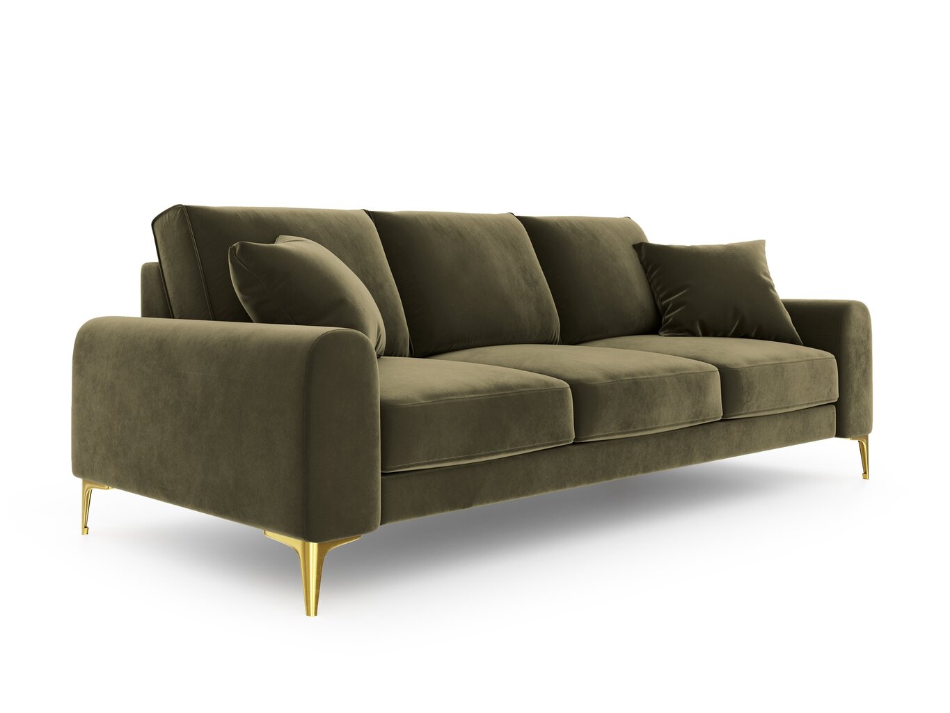 Četrvietīgs dīvāns Mazzini Sofas Madara, zaļš/zeltainas krāsas cena un informācija | Dīvāni | 220.lv