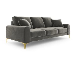Četrvietīgs dīvāns Mazzini Sofas Madara, pelēks/zeltainas krāsas cena un informācija | Dīvāni | 220.lv