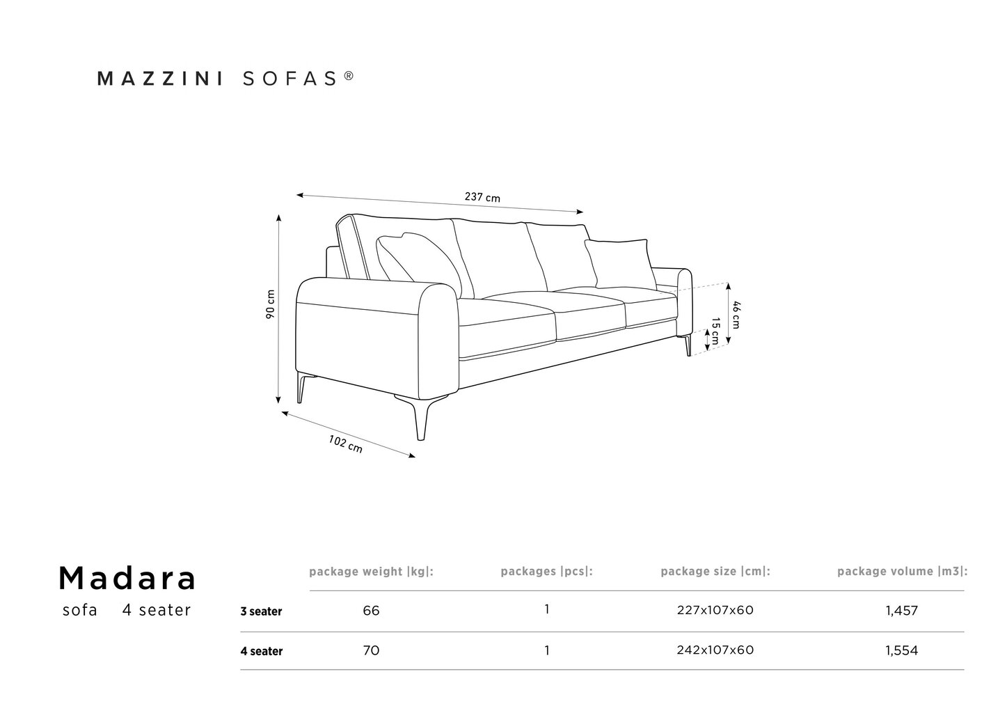 Četrvietīgs dīvāns Mazzini Sofas Madara, gaiši pelēks/zeltainas krāsas cena un informācija | Dīvāni | 220.lv