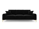 Četrvietīgs dīvāns Mazzini Sofas Madara, melns/zeltainas krāsas