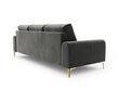 Četrvietīgs dīvāns Mazzini Sofas Madara, tumši pelēks/zeltainas krāsas cena un informācija | Dīvāni | 220.lv
