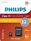 Philips FM32MP45B/10 micro SD 32GB(+ SD adapteris) cena un informācija | Atmiņas kartes fotokamerām | 220.lv
