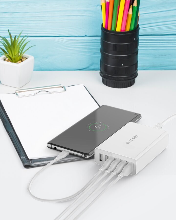 Tīkla lādētājs BlitzWolf BW-S15 6 x USB / 60W / 4.8A / Quick Charge 3.0, balts cena un informācija | Lādētāji un adapteri | 220.lv