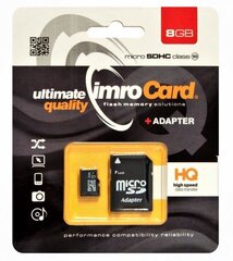 Imro KOM000654 MicroSD 8GB цена и информация | Карты памяти для телефонов | 220.lv