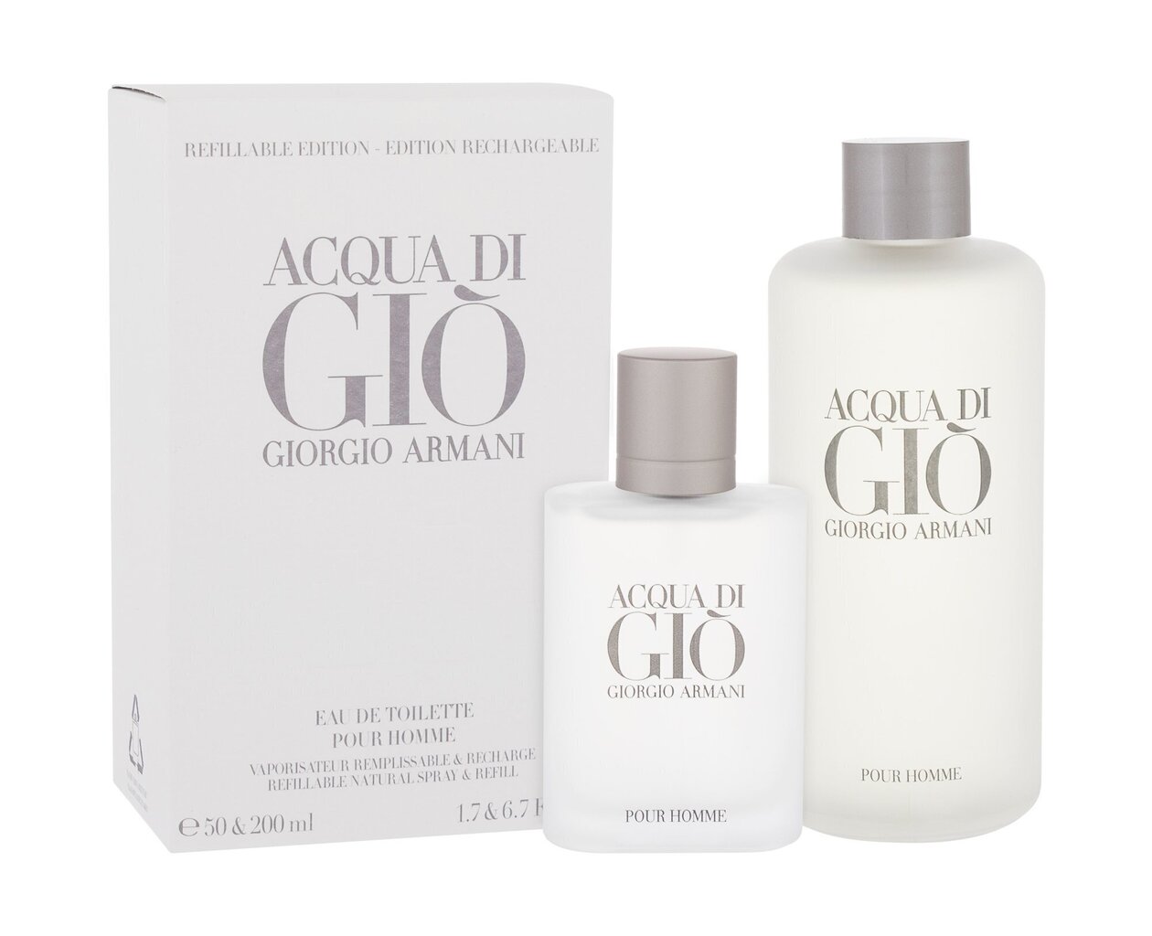 Komplekts vīriešiem Giorgio Armani Acqua Di Gio: EDT vīriešiem 50 ml + EDT vīriešiem 200 ml cena un informācija | Vīriešu smaržas | 220.lv