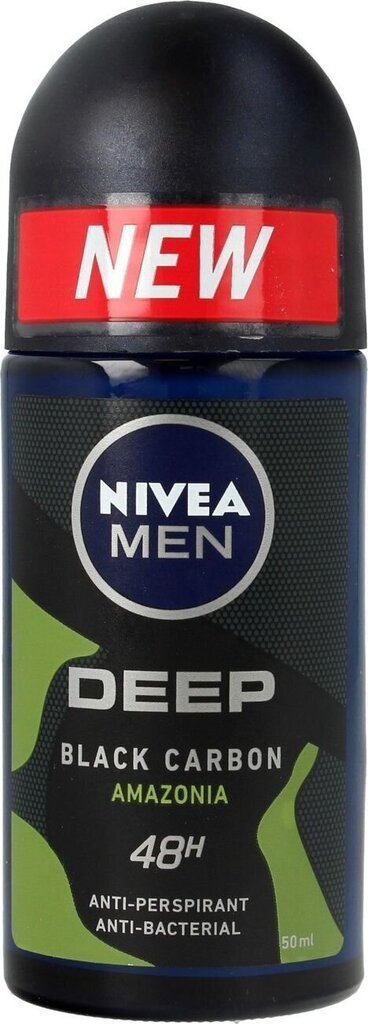 Rullīšu dezodorants vīriešiem Nivea Deep Black Carbon Amazonia, 50ml цена и информация | Dezodoranti | 220.lv