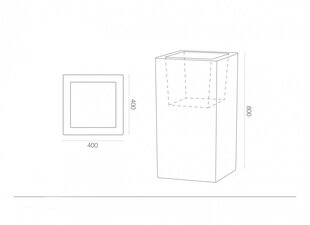 Горшок Schio Cubo Alto Essential 80 Beton цена и информация | Ящики для рассады | 220.lv