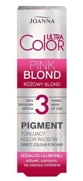 Tonējošs, krāsu piešķirošs pigments Joanna Ultra Color Pigment 100 ml, Pink Blond cena un informācija | Matu krāsas | 220.lv