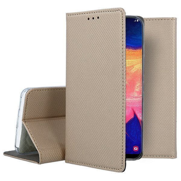 Mocco Smart Magnet Book Case Grāmatveida Maks Telefonam Samsung Galaxy A21 Zeltains cena un informācija | Telefonu vāciņi, maciņi | 220.lv