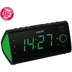 Sencor radio pulkstenis, zaļš cena un informācija | Radioaparāti, modinātājpulksteņi | 220.lv