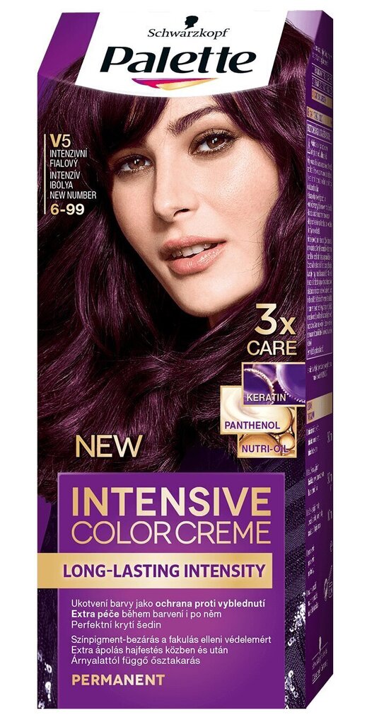 Krēmīga matu krāsa Schwarzkopf Palette Intensive Color Creme, V5 Intensive Violet (intensīvi violets) cena un informācija | Matu krāsas | 220.lv