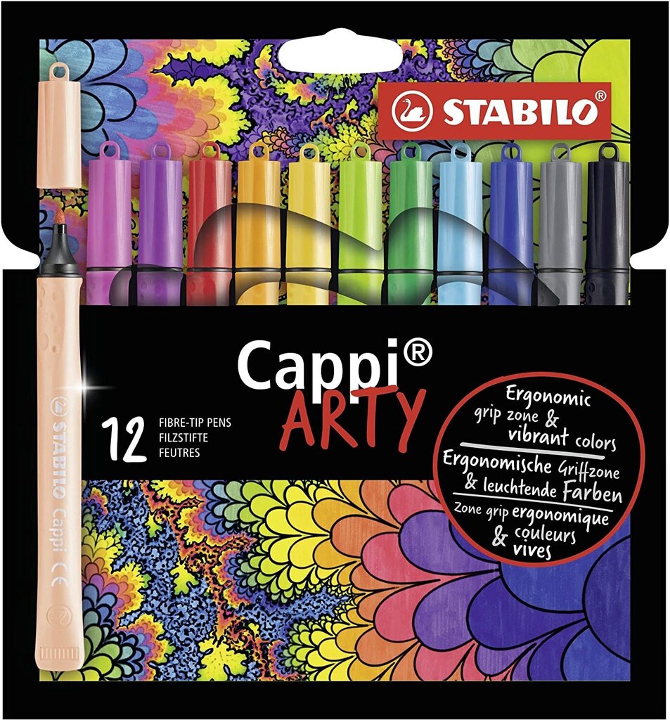 Flomasteri Stabilo Cappi ARTY | 12 krāsas cena un informācija | Modelēšanas un zīmēšanas piederumi | 220.lv