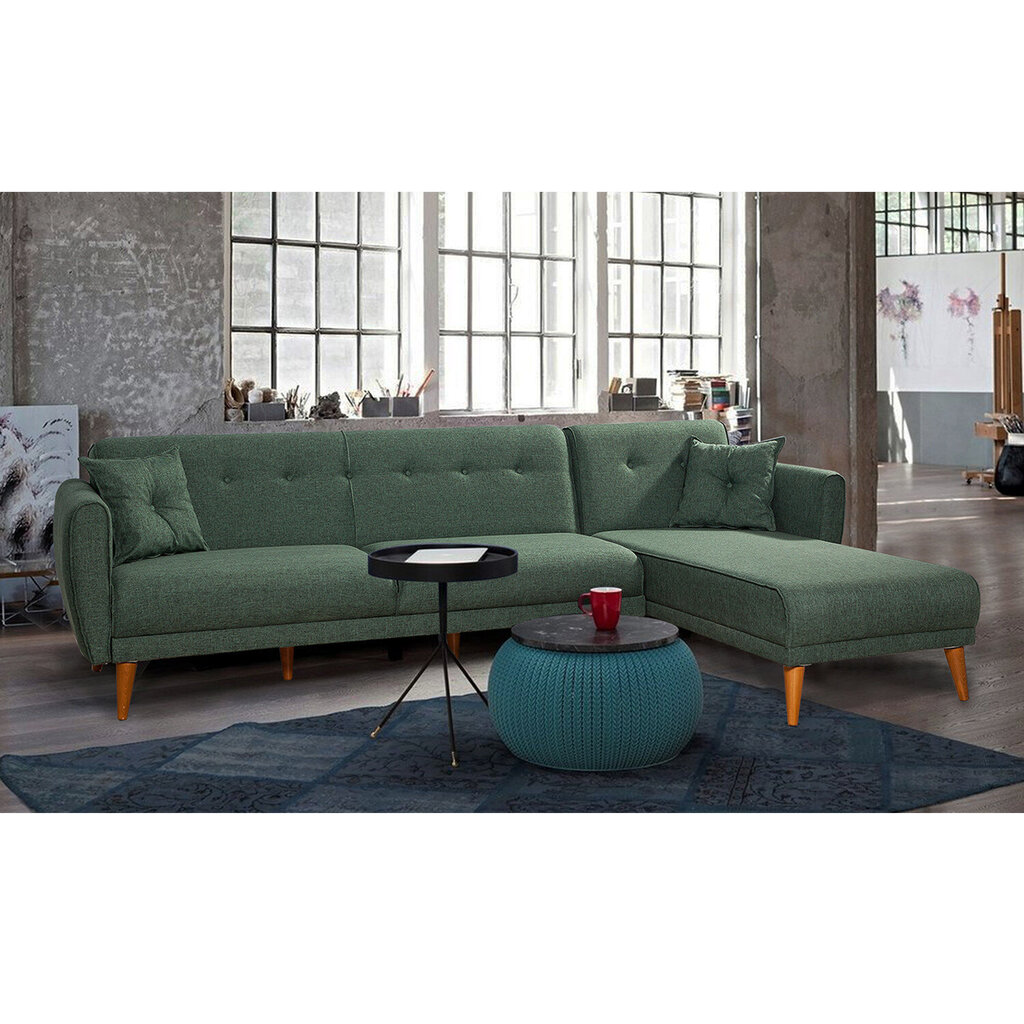 Stūra dīvāns Artie Aria, zaļš цена и информация | Stūra dīvāni | 220.lv