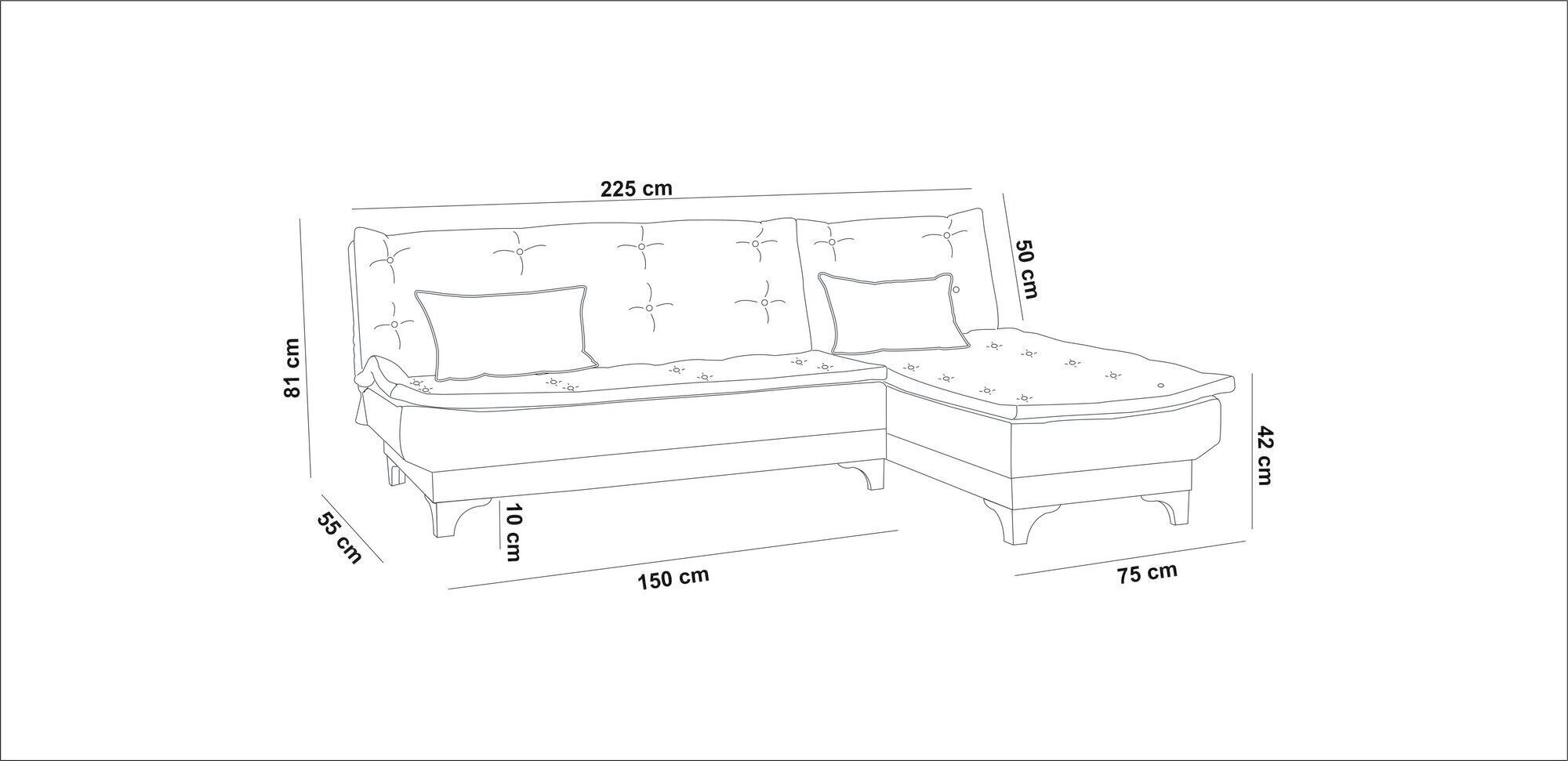 Stūra dīvāns Artie Kelebek, zils cena un informācija | Stūra dīvāni | 220.lv