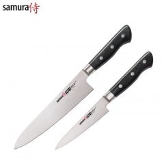 Комплект из 2-Ух ножей Samura PRO-S: European Chef's knife 200mm / Utility knife 115mm из AUS 8 Японской стали 58 HRC цена и информация | Ножи и аксессуары для них | 220.lv