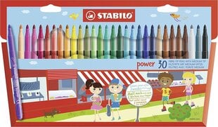 Flomāsteri Stabilo POWER, 30 krāsas cena un informācija | Modelēšanas un zīmēšanas piederumi | 220.lv