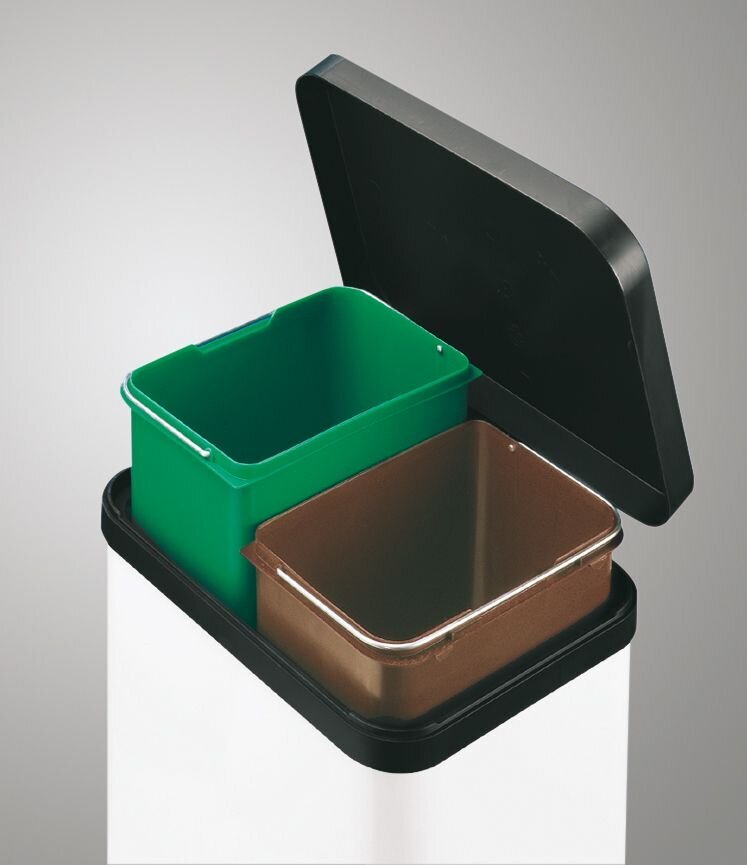 Atkritumu tvertne Hailo Oko duo Plus M / 2x9L / balta cena un informācija | Miskastes | 220.lv