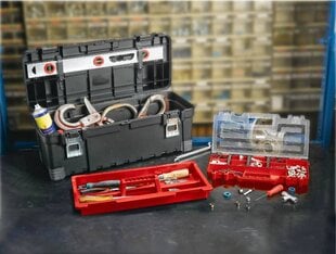 Instrumentu kaste ar organaizeru Hawk Tool Box 66x28,7x26,6cm cena un informācija | Instrumentu kastes | 220.lv