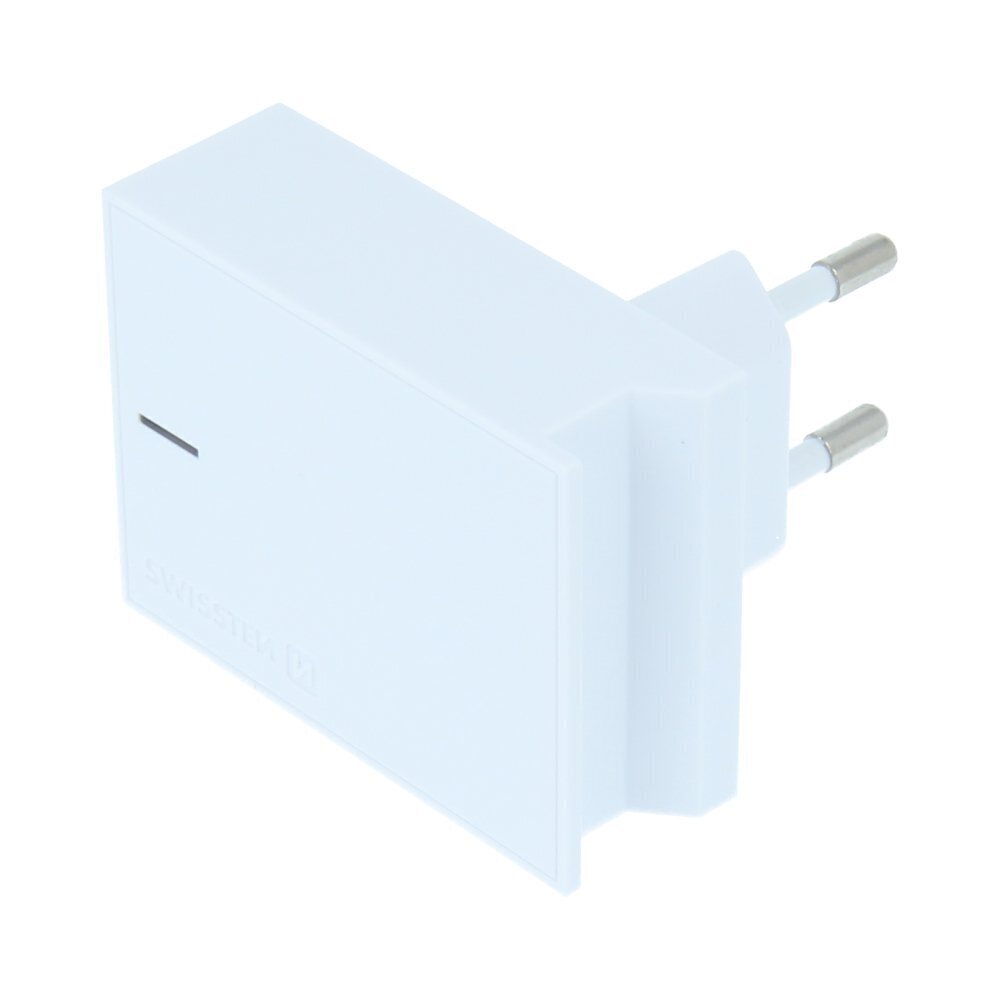 Tīkla Lādētājs USB-C PD 3.0: 5V / 3A / 9V / 2A, 12V / 1.5A Swissten Premium 18W, balts cena un informācija | Lādētāji un adapteri | 220.lv