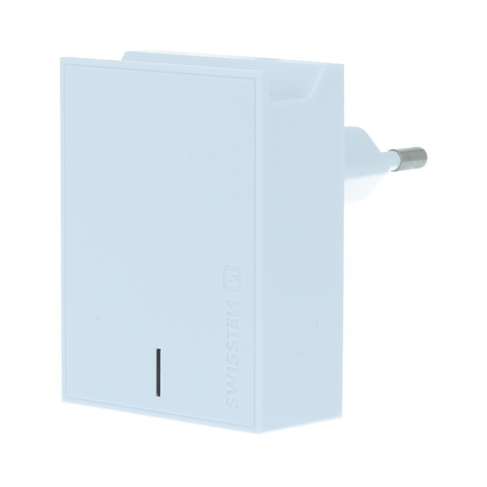 Tīkla Lādētājs USB-C PD 3.0: 5V / 3A / 9V / 2A, 12V / 1.5A Swissten Premium 18W, balts cena un informācija | Lādētāji un adapteri | 220.lv